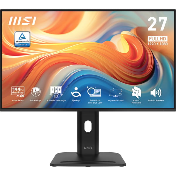 MSI PRO MP275PG E14 - LED-skjerm - 27" - 1920 x 1080 Full HD (1080p) @ 144 Hz - IPS - 300 cd/m² - 1500:1 - 1 ms - HDMI, VGA, DisplayPort - høyttalere