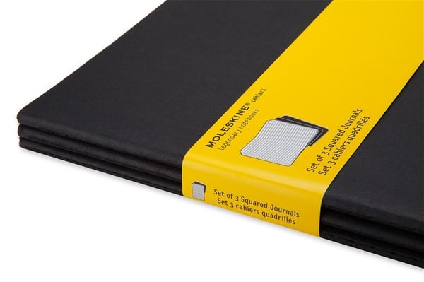 Cahier Journal Squared XL Musta 3-pack 3-pack