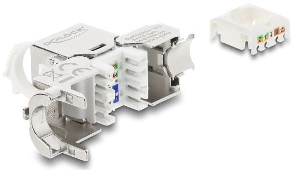 DeLOCK 90795, Tasainen, musta, Hopea, Valkoinen, RJ-45, LSA, Naaras, 22/24