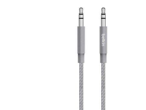 Belkin MIXIT Metallic Aux Cable - Audiokapel - stereo mini-jackstik han til stereo mini-jackstik han - 1.2 m - grå