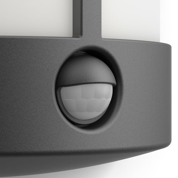 Philips myGarden Stock IR - Vägglampa - LED - 6 W (motsvarande 47 W) - varmt vitt ljus - halv lykta - antracitgrå