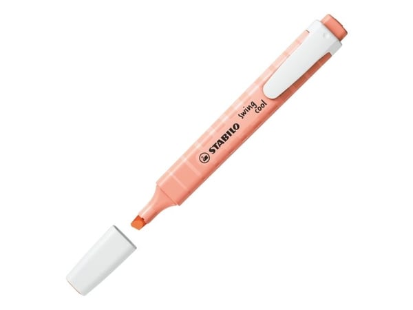STABILO swing cool Pastel, 1 stykker, Fersken, Meisel tupp, Fersken, Hvit, Rund, 1 mm