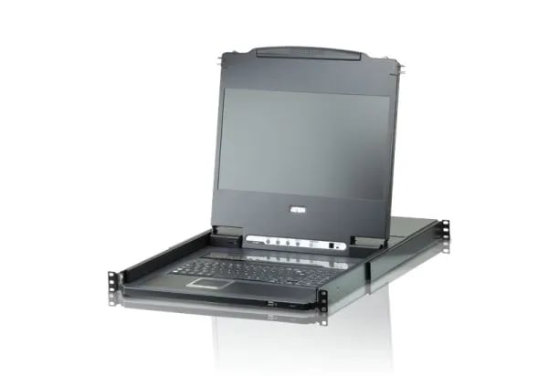 ATEN CL6708MW - KVM-konsol med omkopplare för tangentbord/video/mus - 8 portar - USB - 17.3" - kan monteras i rack - 1920 x 1080 Full HD (1080p) @ ...