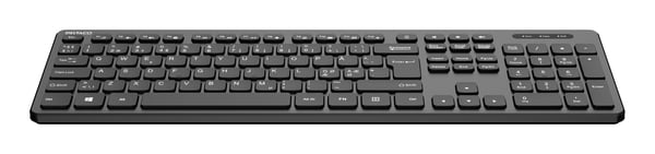 Deltaco TB-122-1S, Täysikokoinen (100 %), Langaton, Langaton RF, Kalvokytkin, QWERTY, Musta