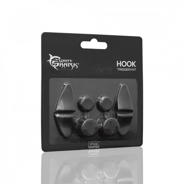 White Shark Hook - Knapphättsats för spelstyrenhet - svart - för Sony DualSense