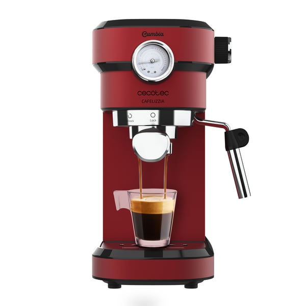 Cecotec Cafelizzia 790 Shiny Pro, Espressomaskin, 1,2 L, 1350 W, Sort, Rød