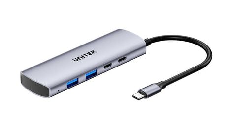 Unitek Hub 4-i-1 USB-C 10 Gbps, 2x USB-A og 2x USB-C H1112DGY01