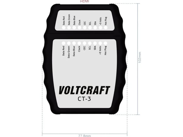 Kaapelitesteri CT-3 VOLTCRAFT CT-3 Tarkoitettu... HDMI-kaapeli tyyppi A,