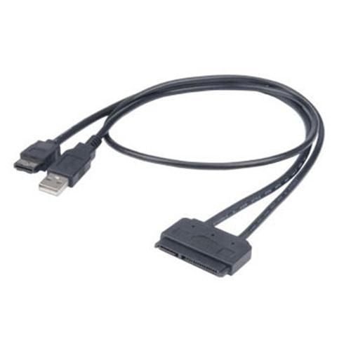 Akasa - eSATA-kabel - Serial ATA 150/300/600 - eSATA, USB (kun strøm) til SATA-kombo (hunn) - svart