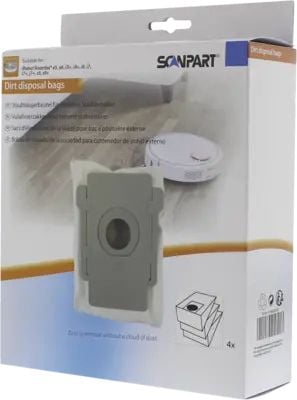 SCANPART 1190081001, Støv pose, Robotstøvsuger, Hvit, Hengende boks, 4 stykker