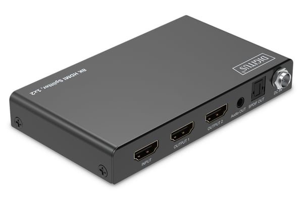 Digitus DS-55339, HDMI, 2x HDMI, 7680 x 4320 pikseliä, musta, Metalli, 8K Ultra HD