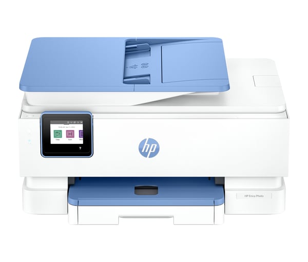 HP ENVY Photo Envy 7931 All-in-One Färg Skrivare, Termisk bläckstråle, Färgutskrift, 4800 x 1200 DPI, Färgkopiering, A4, Blå, Vit