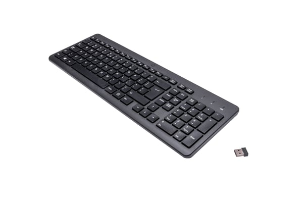 HP 220 -langaton näppäimistö, Täysikokoinen (100 %), Langaton, Langaton RF, Kalvokytkin, QWERTY, Musta