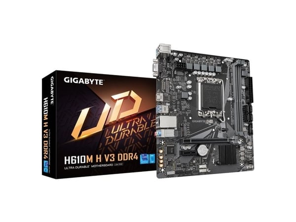 Gigabyte H610M H V3 -emolevy, DDR4, H610-piirisarja, LGA1700, micro ATX