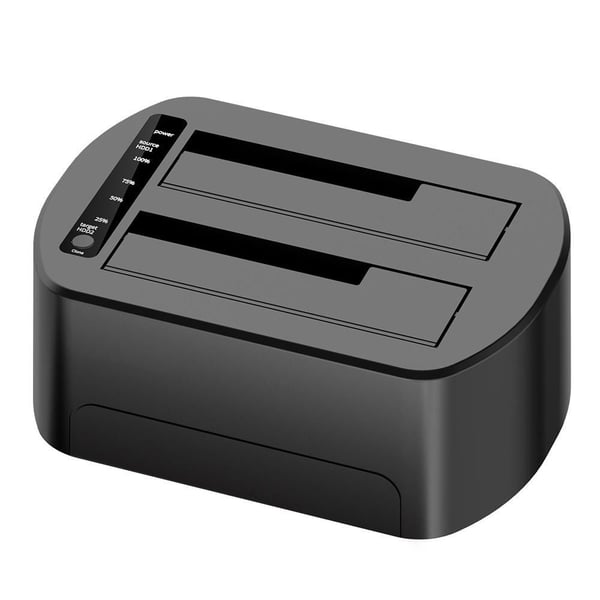 CoreParts - HDD / SSD-dokkestasjon - with RGB, clone function - brønner: 2 - 2,5" / 3,5" delt - SATA 6Gb/s - USB - svart