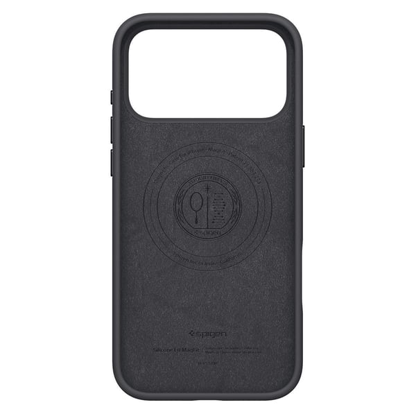 Spigen Silicone Fit (MagFit), Suojus, Apple, iPhone 17 Pro, 16 cm (6.3"), musta