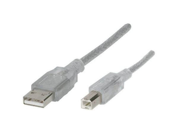 Renkforce RF-4538148, 3 m, USB A, USB B, USB 2.0, 0,48 Gbit/s, Transparent