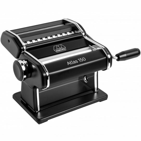 Marcato Atlas 150, Käsikäyttöinen pastakone, Fettuccine, Lasagne, Tagliolini, Kromi, Terästä, Musta, 15 cm, 0,5 mm