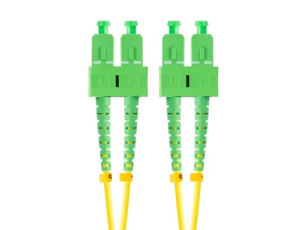 Lanberg - Koblingskabel - SC/APC (hann) til SC/APC (hann) - 1 m - 3 mm - fiberoptisk - dupleks - 9 / 125 micron - G.657.A1 - halogenfri - gul - (an...