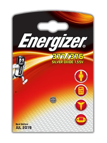 Nappiparisto, Energizer hopeaoksidi, 377/376
