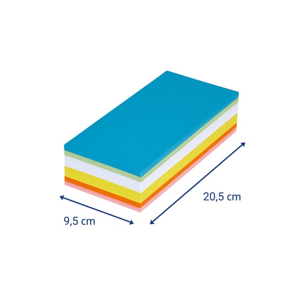 MAUL 6394199, Suorakulmio, Sininen, Vihreä, Oranssi, Punainen, Valkoinen, Keltainen, 150 g/m², 95 mm, 250 kpl