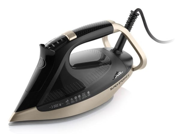 Eta SuperSteam II, Dampstrykejern, Keramisk strykesåle, 3 m, 200 g/min, Svart, Gull, 60 g/min
