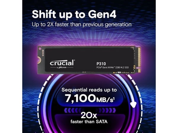 Crucial P310 SSD 4 TB M.2 2280 PCIe 4.0 x4 NVMe 5500 MB/s CT4000P310SSD8