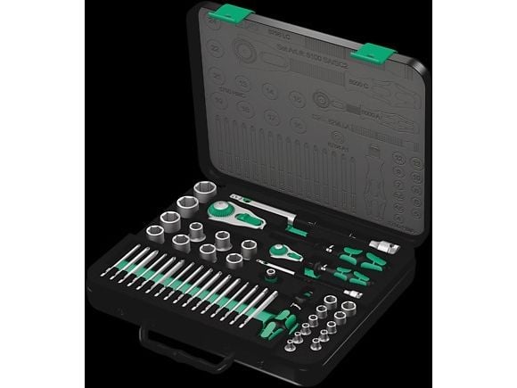 Wera Zyklop Speed 8100 SA/SC 2 räikkäsarja 1/4" ja 1/2" vääntiöillä, 43 osaa