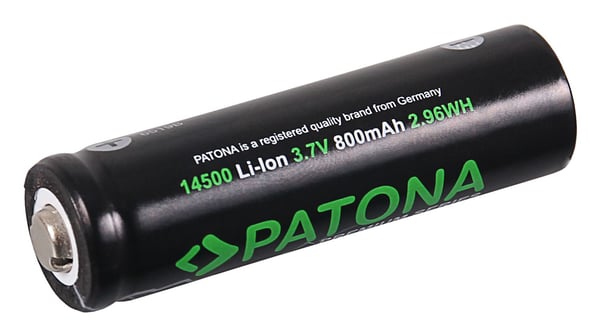 PATONA 6519, Oppladbart batteri, ICR14500, Lithium-Ion (Li-Ion), 3,7 V, 1 stykker, 800 mAh