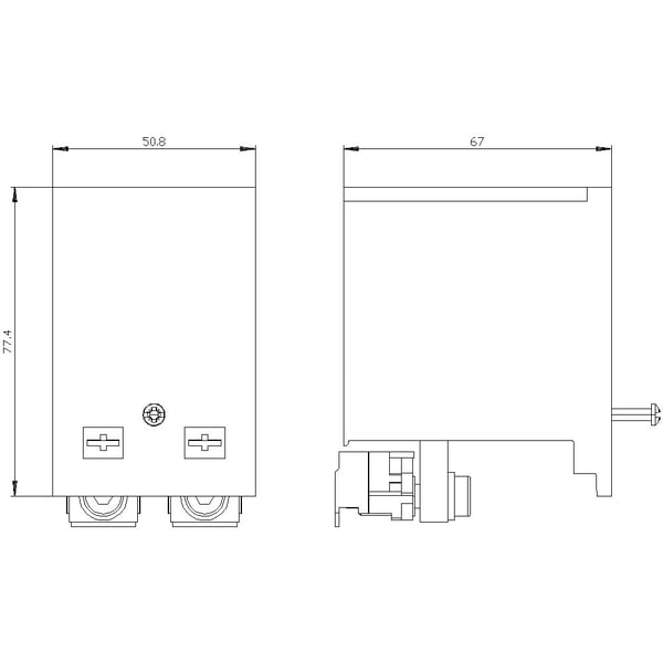Siemens 3VA9112-0JC12 Effektkontakt-tillbehör 1 st (B x H x D) 50,8 x 77,4 x 67 mm