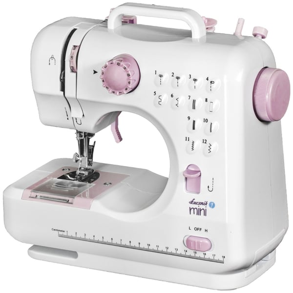 Lucznik Mini, Rosa, Hvit, Semi-automatisk symaskin, Sying, 4 Steg, Rotasjon, lysbildeviser, Elektrisk