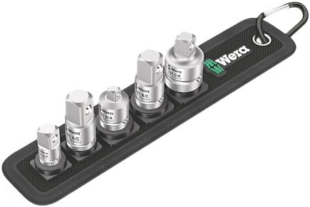 Wera 781/5 Sett 1 med topnøkkeladaptere 1/4", 3/8", 1/2", 5 stk.