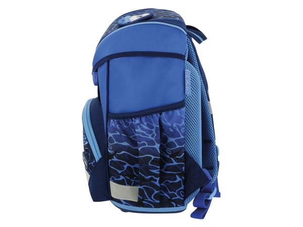 Herlitz UltraLight Plus Blue Shark, Pennal, Pencil pouch, Skolesekk, Sportsbag, Gutt, Barneskole, Ryggsekk, 16 l, Forlomme, Sidelomme