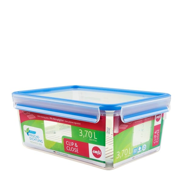 EMSA 512888, Laatikko, Suorakulmainen, 3,7 L, Läpinäkyvä, Polypropeeni (PP), Kestomuovinen elastomeeri, Saksa