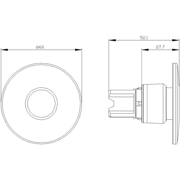 Siemens 3SU1051-1CA40-0AA0 Tryckknapp (Ø x H) 60 mm x 60 mm IP66, IP67, IP69/IP69K 1 st