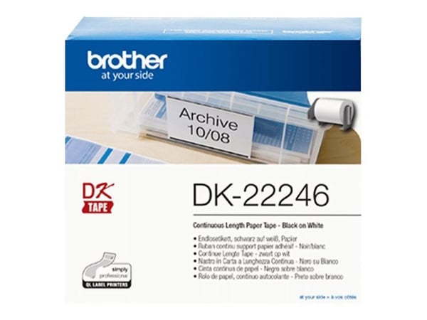 Brother DK-22246 - Papir - svart på hvitt - Rull (10,3 cm x 30,48 m) 1 rull(er) sammenhengende etiketter - for P/N: US#QL-1060N