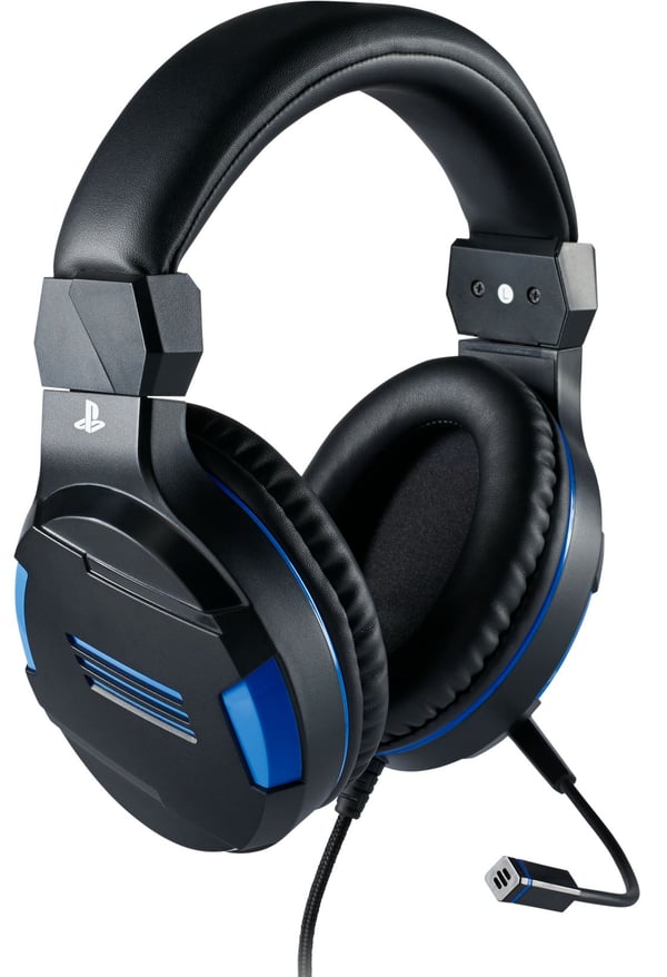 Bigben Interactive PS4OFHEADSETV3, Kabel, Spela, 270 g, Headset, Svart, Blå