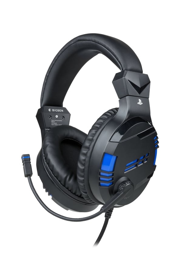 Bigben Interactive PS4OFHEADSETV3, Kabel, Spela, 270 g, Headset, Svart, Blå