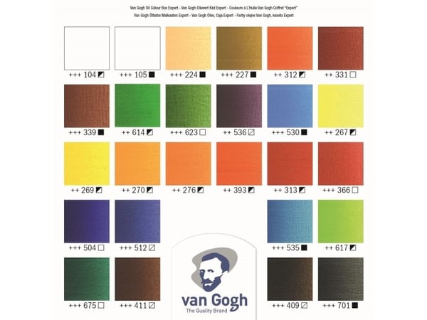 Van Gogh oljemaling trærkasse Expert | 24 x , 2 x 60 ml + tilbehør