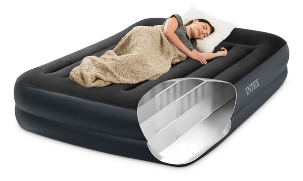 Intex 64124ND, Dobbel Madrass, Rektangel, Innendørs, Innebygd luftpumpe