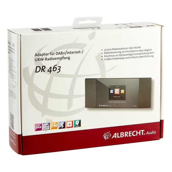 Albrecht DR 463, Kannettava, Digitaalinen, DAB+, FM, UKW, Harmaa, Amazon Music, Spotify, Yksivärinen