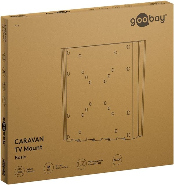 GOOBAY TV veggfeste Caravan 23-42'', maks 30kg, FAST (M), sort