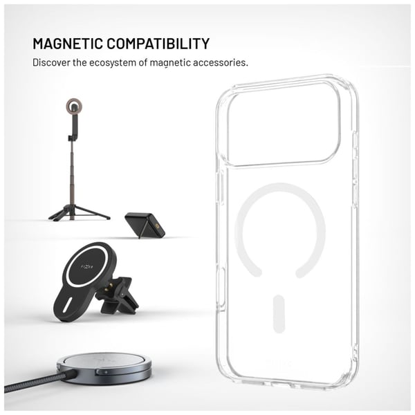 Fixed MagPure - Baksidedeksel for mobiltelefon - MagSafe-samsvar - termoplastisk polyuretanramme (TPU), bakplate av polykarbonat - blank - for Appl...