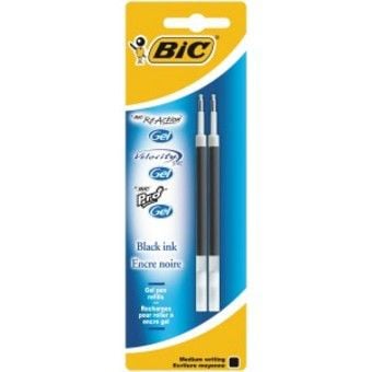 BIC VELOCITY - Påfyll - svart - gelblekk - 0.7 mm - medium (en pakke 2) - for P/N: 829157