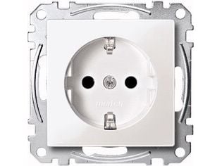 Merten MEG2300-0419, CEE 7/3, CEE 7/4, Valkoinen, Termoplastinen