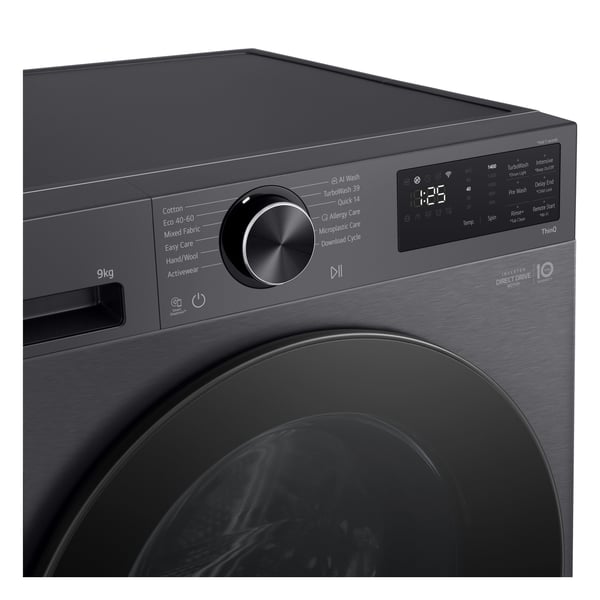 LG F2X50S9TBB frontmatet vaskemaskin 9 kg, klasse A, 60 cm, matt svart
