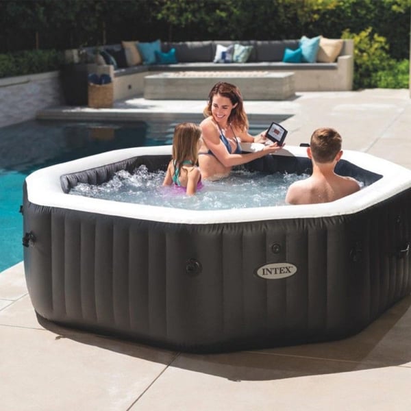 Intex PureSpa poreallas 1098 L Jet & Bubble Deluxe 218x71 cm, musta