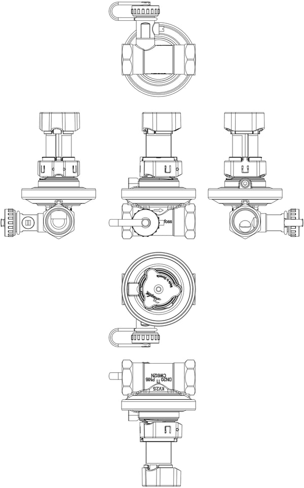 Danfoss ASV-PV-4G DN20 - 5-25 kPa KVS 2,5-indregulering ventil differenstryk reg.