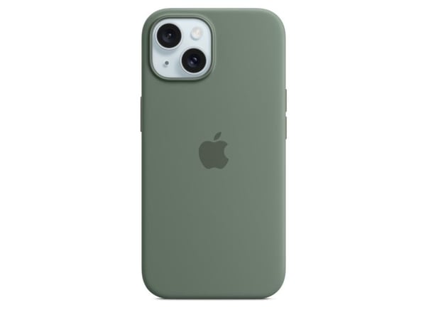 Apple - Baksidedeksel for mobiltelefon - MagSafe-samsvar - silikon - sypress - for iPhone 15