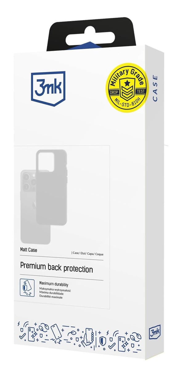 3MK Matt Case, Mobilskal, Apple, iPhone 17, 16 cm (6.3"), Svart